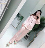 金三塔商场同款真丝睡衣女两件套100%桑蚕丝宽松情侣丝绸睡衣套高级礼物 桃盈粉（重磅19姆米） M 实拍图