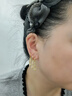 央创时尚【中国黄金授权】和田玉耳钉女耳坠七夕情人节生日礼物女朋友S925 实拍图