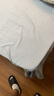 雅鹿纯色水洗棉四件套抑菌裸睡床单被套刺绣被罩床笠单人宿舍床上用品 思雅-海清+山灰【适合裸睡】 1.8m 床单款 四件套-被套200*230cm 实拍图