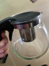 茶壶泡茶器整套茶具茶水分离玻璃耐热泡茶壶花茶套装茶漏 黑把一壶四杯 1000ml 实拍图