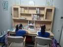 风叶青青北欧实木书桌双人桌家用卧室中小学生学习桌书架储物写字桌椅套装 实木单桌+16升降椅*2（原木色） 180cm*60cm*75cm双抽屉 实拍图
