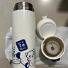 富光儿童保温杯316L不锈钢男女杯子小学生水杯高颜值便携弹跳盖水杯 棠棣同馨+316内胆+皮质杯套 500ml 实拍图