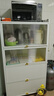 帅仕（shuaishi）厨房用具置物架落地多层餐边柜收纳碗柜家用橱柜微波炉烤箱储物柜 【组合门板】白5层80长42深丨兼具隐私丨双线孔一体板 实拍图