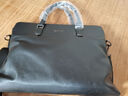 格比森商务公文包 男士真皮单肩斜挎包头层牛皮14英寸笔记本大容量电脑包通勤横款手提软皮包可放A4文件 黑色（头层牛皮） 实拍图