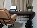 韵他实木电脑桌子双人电竞桌台式办公桌简约现代学习桌长方形书桌 黑胡桃桌+黑架【升级特厚30mm】 180*60*75cm 实拍图