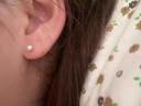 戚小米999纯银螺丝拧扣养耳洞耳钉女耳骨钉耳棒双头男睡觉免摘防掉耳环 999银圆头耳钉4mm（2只价） 实拍图