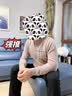 恒源祥毛衣男士圆领冬季新款加厚韩版宽松套头爸爸针织打底衫 卡其 XL 实拍图