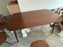 源氏木语 实木餐桌现代简约家用饭桌北欧小户型餐厅桌子橡木 胡桃色餐桌1.5米+圆弧餐椅*4 实拍图