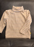 papa爬爬秋冬儿童高领波波绒打底衫条纹洋气保暖男女宝宝长袖上衣 棕白-翻高领-预计12.12日前发货 90 cm 实拍图