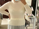 三彩【抗起球】2025冬季新款半高领针织衫打底衫修身长袖套头M 米白色 XL 170/92A 实拍图