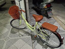 EG7自行车成人女士轻便单车通勤上班变速普通亲子复古男式 尊享【镀锌+编制车筐】单速-黄 24英寸【适合:145-165cm】 实拍图