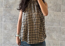 UR2025秋季新款女装撞色格纹超宽松无袖罩衫衬衫UYU250031 黑色格子 (偏宽松) M (M-L) 实拍图