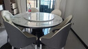 赫梵丝 餐桌 大理石餐桌椅组合现代简约圆形餐桌家用带转盘吃饭圆桌 1.3米 一桌六椅【带大理石转盘】 中花白 椅子颜色留言 实拍图