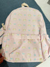 书包初中女生韩系高颜值碎花双肩包大学生女可爱小猫背包同TD3447 粉色 实拍图