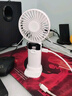 COZA【金榜推荐】手持小风扇迷你便捷折叠支架usb风扇桌面挂脖式户外学生宿舍办公室充电随身小电扇 简约白丨可用10天丨5档强风丨智能数显丨带底座挂绳 实拍图