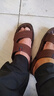 男士凉鞋男沙滩鞋防滑防水耐磨外穿拖鞋男凉鞋男款两用开车凉鞋 *v/3系638-棕色升级版 40 【偏小一码】 实拍图