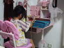 忆瞳儿童学习桌小学生家用写字书桌小孩写作业专用桌子可升降桌椅套装 80小女孩-环保桌椅-阅读架 实拍图