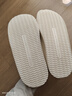 原沐初保暖厚底棉拖鞋女室内外穿棉鞋居家耐磨加厚孕妇月子鞋雪地靴 月牙白 38-39 【适合37-38】 实拍图