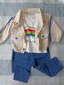 G.duck童装男童秋装套装儿童服装春秋季三件套一岁宝宝衣服3男孩运动装 桔色满印熊三件套gakgqom 90 尺码1~2岁【 80-90cm】cm 实拍图