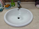潮窑椭圆形台中盆半嵌入式台上盆洗脸盆洗手盆家用卫生间陶瓷洗面盆 20寸椭圆白色盆 赠送下水 实拍图