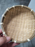 德蒂芙竹编竹篮子竹筐带底座家用水果篮果盘手工竹制品馒头筐点心篮竹篮 （竹黄）圆底款 直径16厘米 实拍图