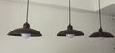 凡真中古侘寂风餐厅吊灯胡桃木色简约个性艺术飞盘3头餐桌吧台小吊灯 胡桃木色 3头长盘100CM 三色变光 实拍图