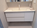 浪鲸浴室柜洗手盆柜组合陶瓷一体盆奶油风卫生间洗脸盆柜组合洗漱台 珍珠白|智能美妆除雾镜柜120cm 实拍图