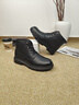 正泰牛皮棉靴羊毛一体雪地靴男厚底男士马丁靴加绒棉鞋男JZ0136黑色38 实拍图