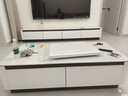 邦菲尼实木烤漆岩板电视柜茶几组合套装轻奢家用落地电视机柜 灰色柜【冰川白岩板】 2.8米电视柜 实拍图