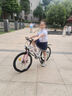 凤凰山地自行车男女变速山地车碟刹青少年儿童自行车学生单车 星际 粉白【铝架】7速+后座车灯+辐条 22寸【适合130-170cm】 实拍图