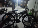 EG7山地自行车成人学生变速越野单车双减震赛车26寸青少年男女 辐条【加厚防滑轮-更安全】黑红 24寸21速【适合：145-165CM】 实拍图