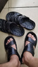 PULIWEI凉鞋男2025新款鞋子男春夏季男士真皮休闲沙滩鞋男外穿头层牛皮凉 黑色 39 (245mm) 实拍图