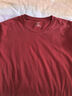 立蒙（LIMENG）男女装素色180g全棉短袖t恤圆领宽松体恤打底衫 酒红 XL 实拍图