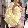 尤克达蒂（yookdd）书包初中生高颜值少女心氛围感波点蝴蝶结百搭高中大学生双肩包 波点蝴蝶结书包【黄色】 【带骨头挂件】 实拍图