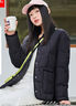 坦博尔轻薄饼干羽绒服女短款翻领保暖时尚韩版外套TD236266 黑色 S 160/84A 实拍图