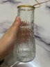 透明玻璃深海花瓶ins风植物干花插花水培大容器台面装饰客厅摆件 透明描金水波纹(17*5.5*8) 1个装 实拍图