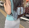 画极（HUAJI）双肩包女复古牛仔通勤背包时尚百搭手提斜挎包可爱新款小众包包 复古背包【牛仔蓝】 实拍图