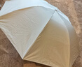 天堂伞遮阳伞太阳伞黑胶防晒伞防紫外线三折便携晴雨两用伞女 甘酪白 纯色款 实拍图