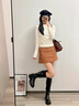 ZHR则则长筒靴女秋冬时尚褶皱骑士靴女显高显瘦厚底女靴 BL323黑色37 实拍图