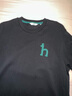 哈吉斯（HAZZYS）男装 夏季休闲重磅大Logo宽松圆领短袖T恤男ASTZE0CBX70 黑色BK XL （180/100A 50） 实拍图