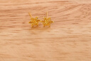 中国黄金（CHINA GOLD）雪花黄金耳钉女款足金耳环养耳洞耳饰品情人节生日礼物送女友老婆 雪花耳钉【一对】约0.8g 实拍图