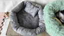 坏小宠猫窝狗窝猫窝四季通用夏季凉席猫屋夏季狗窝保暖猫房子宠物垫 灰色L号【建议12斤内宠物】 实拍图