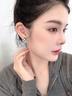 KRISTEN JUDI蓝色大花朵耳环女银针彩花瓣耳饰微镶耳钉轻奢高级感妈妈生日礼物 升级款-微镶蓝色闪立体花朵耳环 实拍图