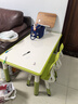 育才儿童桌椅花生桌可升降涂鸦幼儿园学习画画桌宝宝积木玩具游戏桌椅 果绿色长方桌120X60CM 配两椅 实拍图