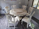 银拱门欧式实木餐桌餐椅组合圆餐桌家用大理石圆桌带转盘小户型吃饭桌子 1.3米送转盘 一桌六椅经典款 实拍图