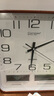 康巴丝（Compas）挂钟客厅万年历温湿度时钟 简约石英钟表挂墙C3236 咖木色 34cm 实拍图