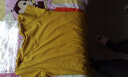 艾路丝婷新款短袖T恤女V领上衣纯色打底体恤TX3560 黄色 170/92A/XL 实拍图