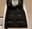 鸭鸭（YAYA）羽绒马甲女外穿秋冬新款情侣男女同款连帽马夹背心羽绒服外套 黑色 S /150(建议80-100斤) 实拍图