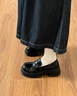 尤克达蒂（yookdd） 乐福鞋女英伦风增高皮鞋2025新款圆头百搭jk制服厚底学院风单鞋 乐福鞋亮皮黑 39 实拍图
