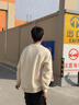 回力冬季卫衣加绒男笑脸印花青少年百搭男士加厚重磅冬天厚实抓绒衣服 浅米(蓝枫胸标) XL /180(不缩水不褪色) 实拍图